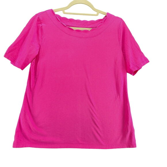 Talbots Womens T-Shirt Pink Size Medium 100% Pima Cotton Short Sleeve Pullover - Picture 1 of 12
